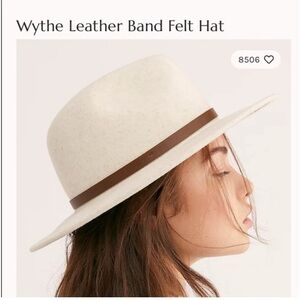 Free People Wythe Fedora 100% Laine Wool Off White  Hat